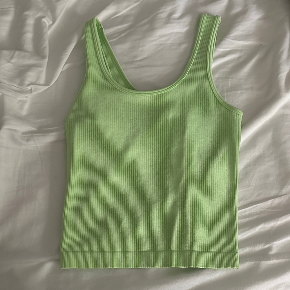 Lime Green Ribbed Tank Top